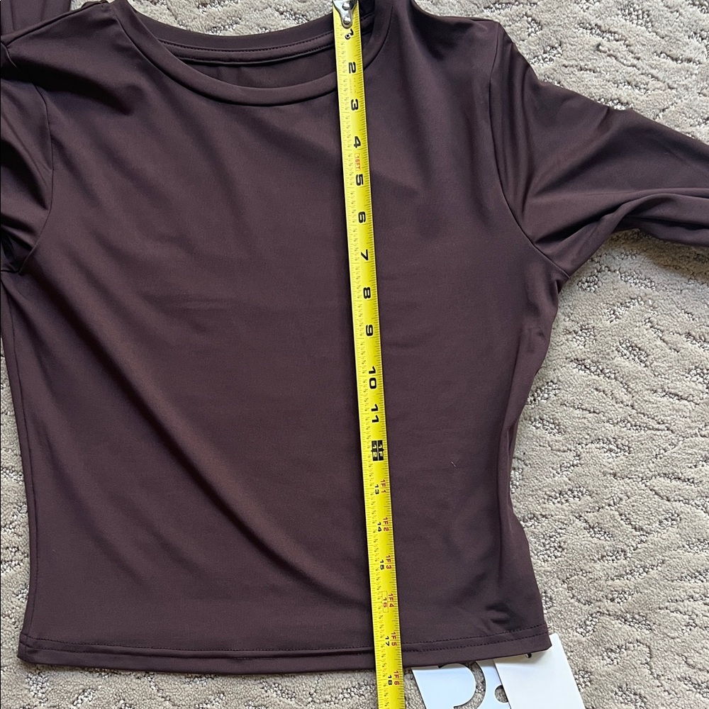 Commense Utility Long Sleeve Brown NWT Crop Top‎ Minimalist Streetwear Gorpcore - Picture 12 of 13